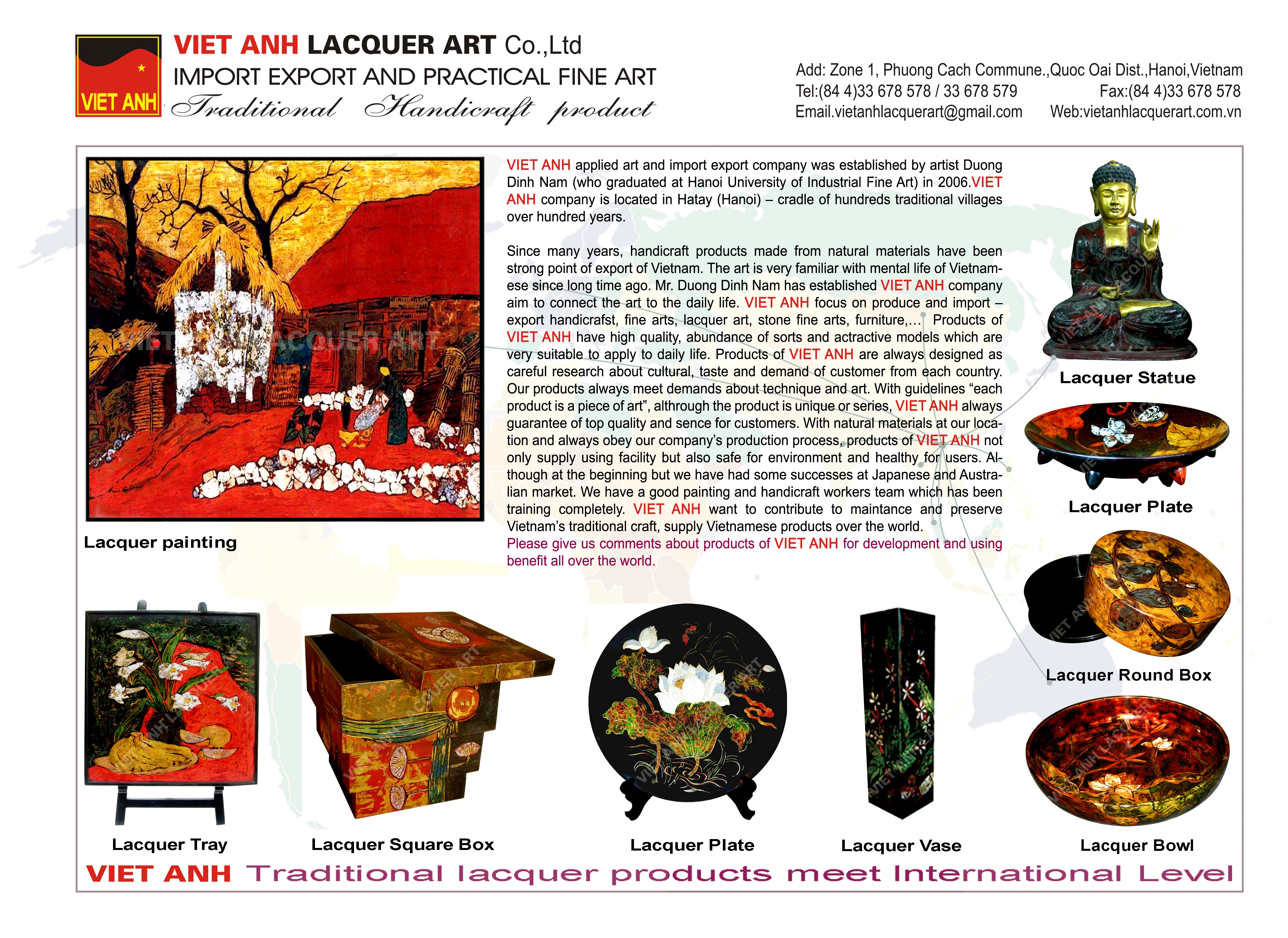 Viet Anh Lacquer Art - Công Ty TNHH Mỹ Thuật Ứng Dụng Và Xuất Nhập Khẩu Việt Anh